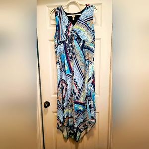 Chico's Geometric Print Handkerchief Hem Dress